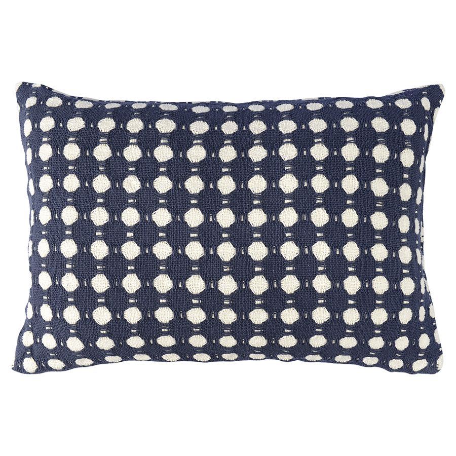 Чехол на подушку из хлопка Polka dots темно-синего цвета из коллекции Essential